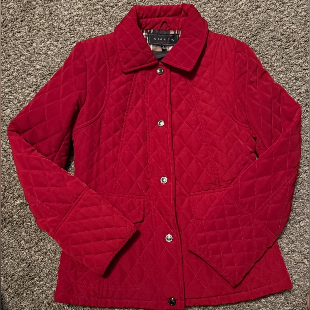 Red Giacca Quilted Jacket Size Small